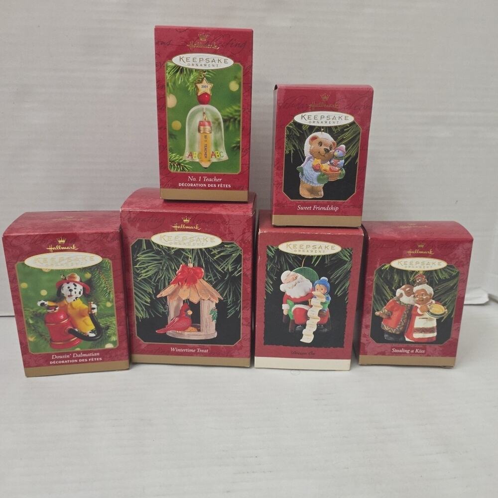 Lot Of 6 Vintage New Hallmark Ornaments 1995-2001 Keepsake Ornaments